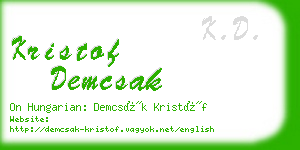 kristof demcsak business card